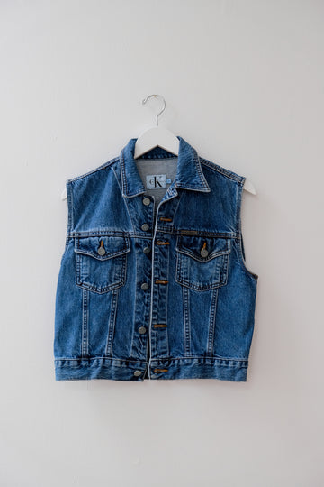 Vintage Calvin Klein Denim Vest, Size Medium