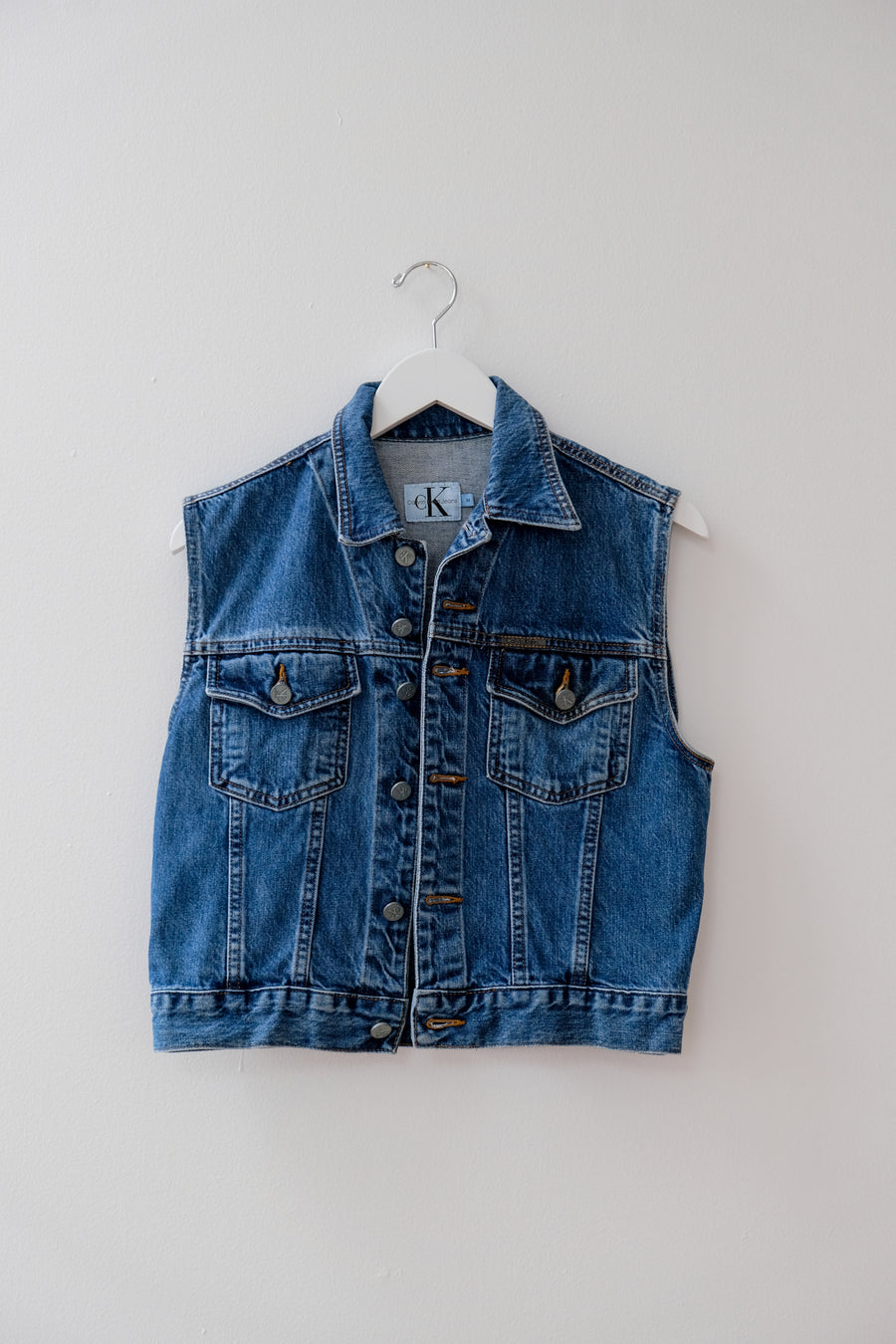 Vintage Calvin Klein Denim Vest, Size Medium