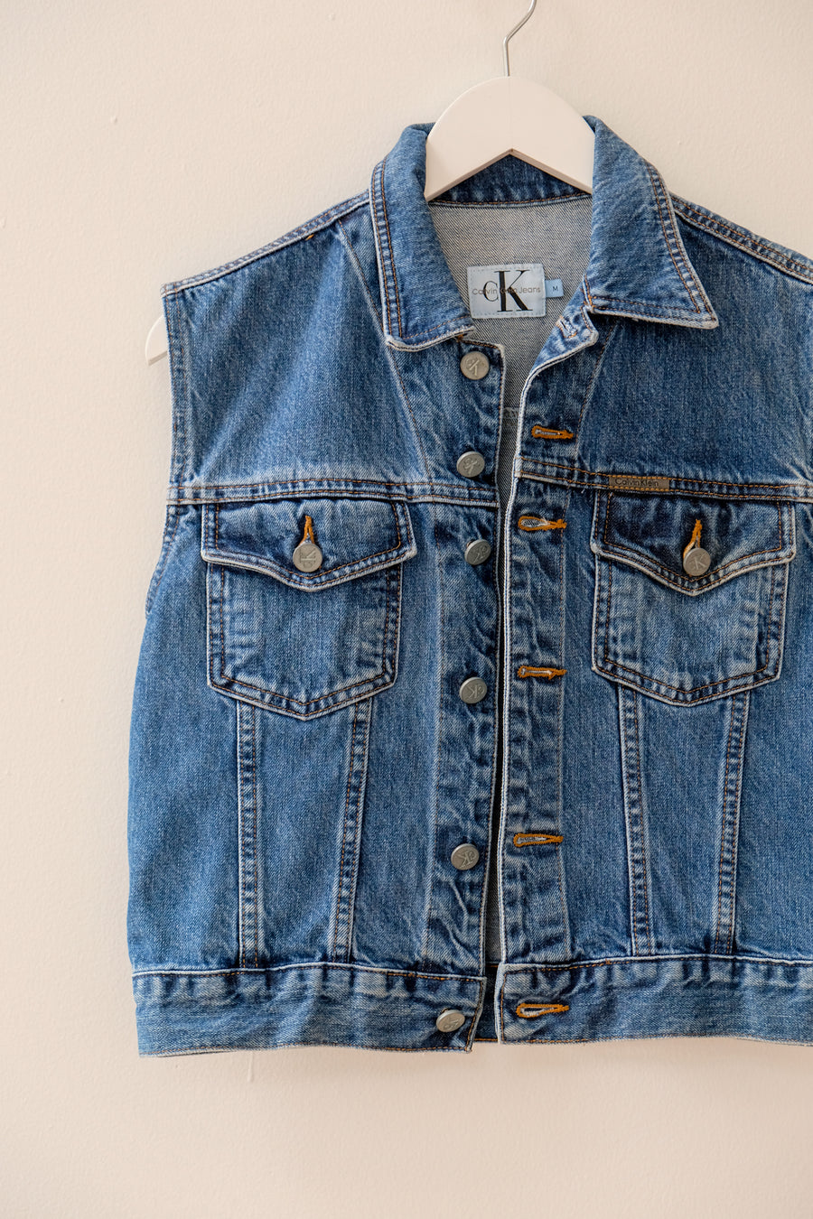 Vintage Calvin Klein Denim Vest, Size Medium