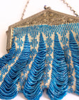 Vintage Antique Blue Beaded Handbag