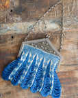 Vintage Antique Blue Beaded Handbag