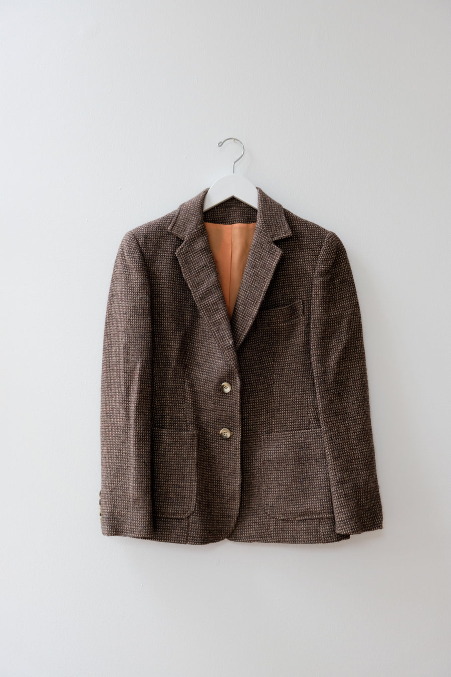 Vintage Dark-Tone Wool Blazer, Size Small