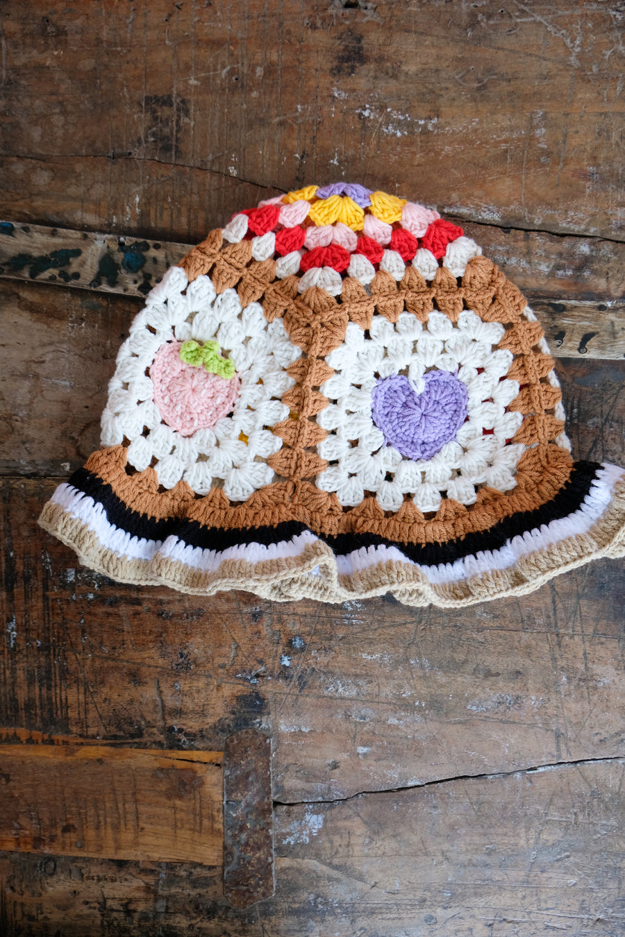 Crochet Motif Bucket Hat