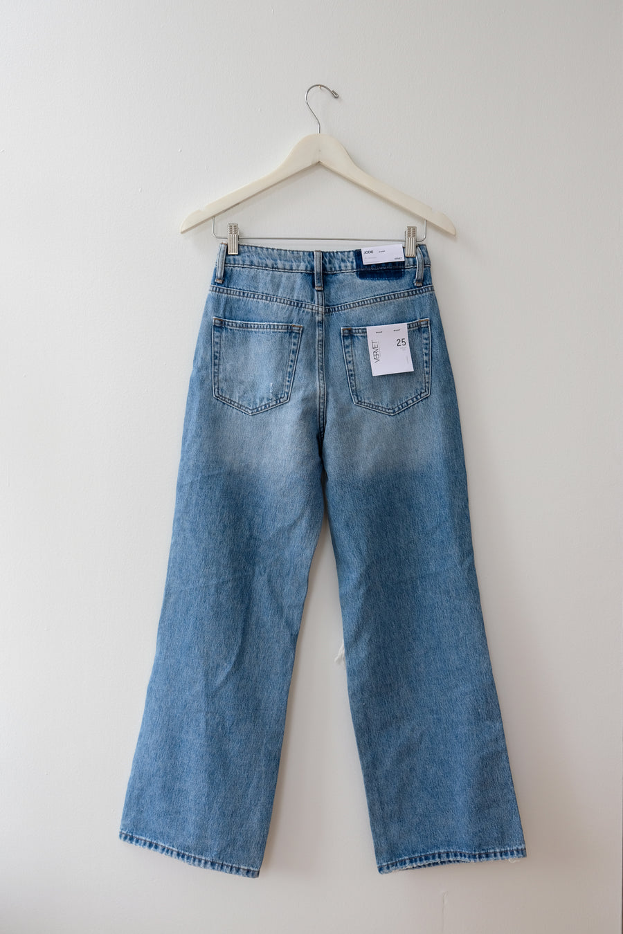 Distressed Denim Wide-Leg, Size 25