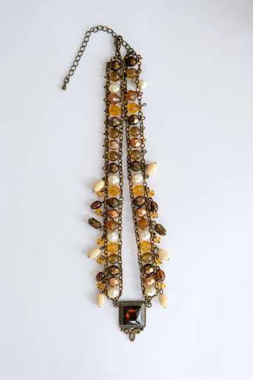 Vintage Amber Chainlink Necklace