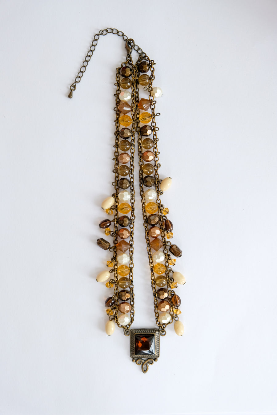 Vintage Amber Chainlink Necklace