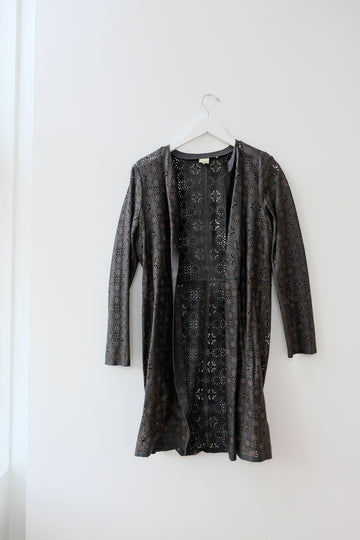 Ecru Leather Jacket, Size Small