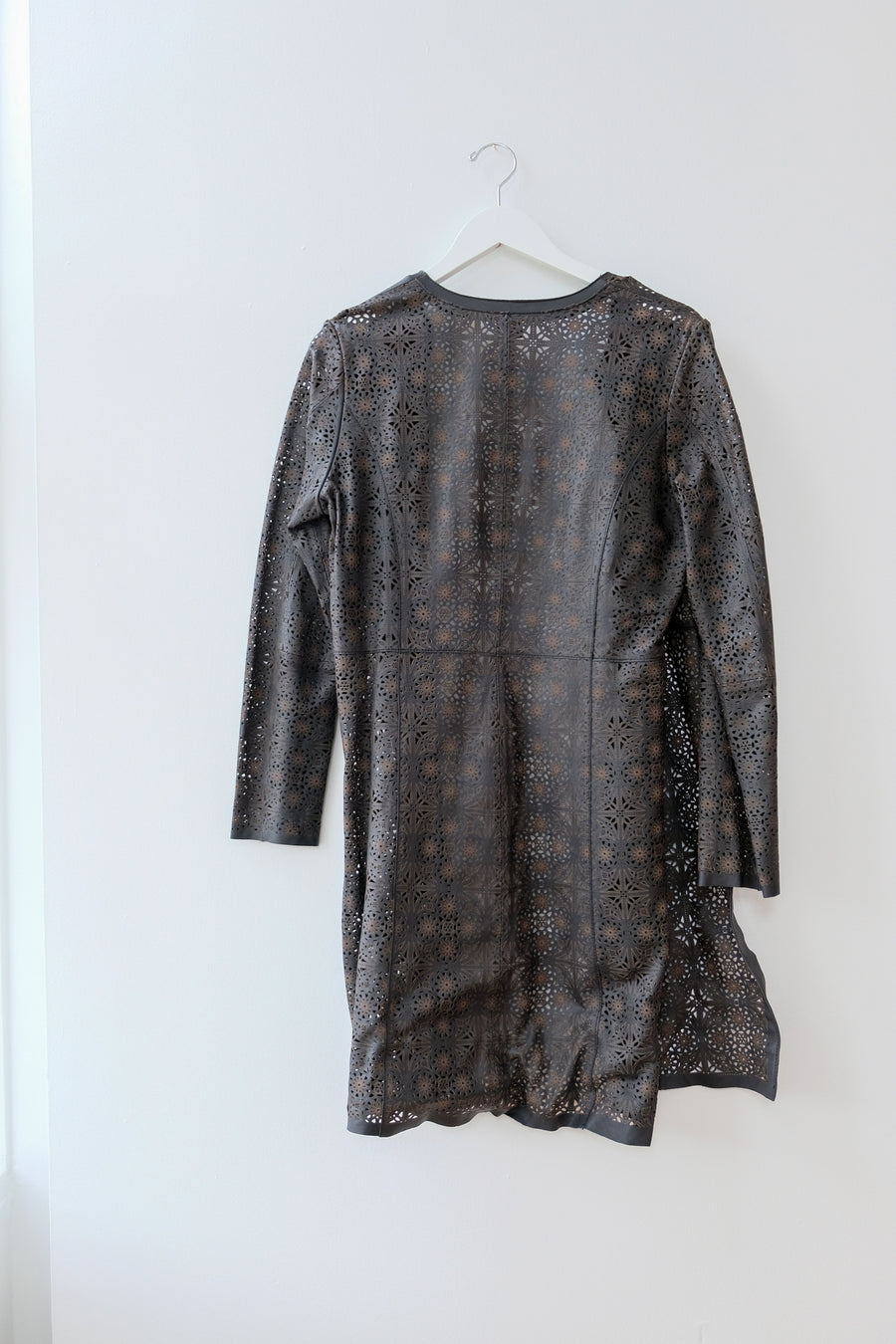 Ecru Leather Jacket, Size Small