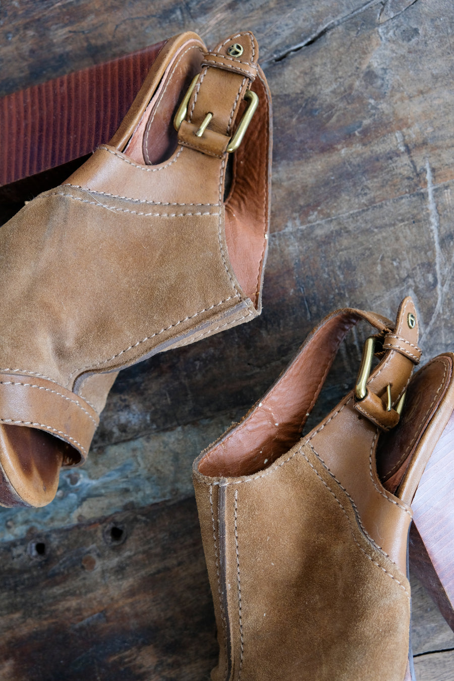 Lucky Brand Suede Block Heel, Size 8.5