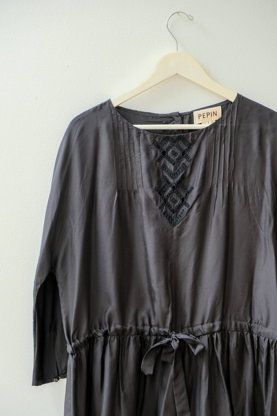 Pepin Silk Black Dress, Size Medium