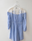 OnceWas Lace and Stripe Dress, Size Medium