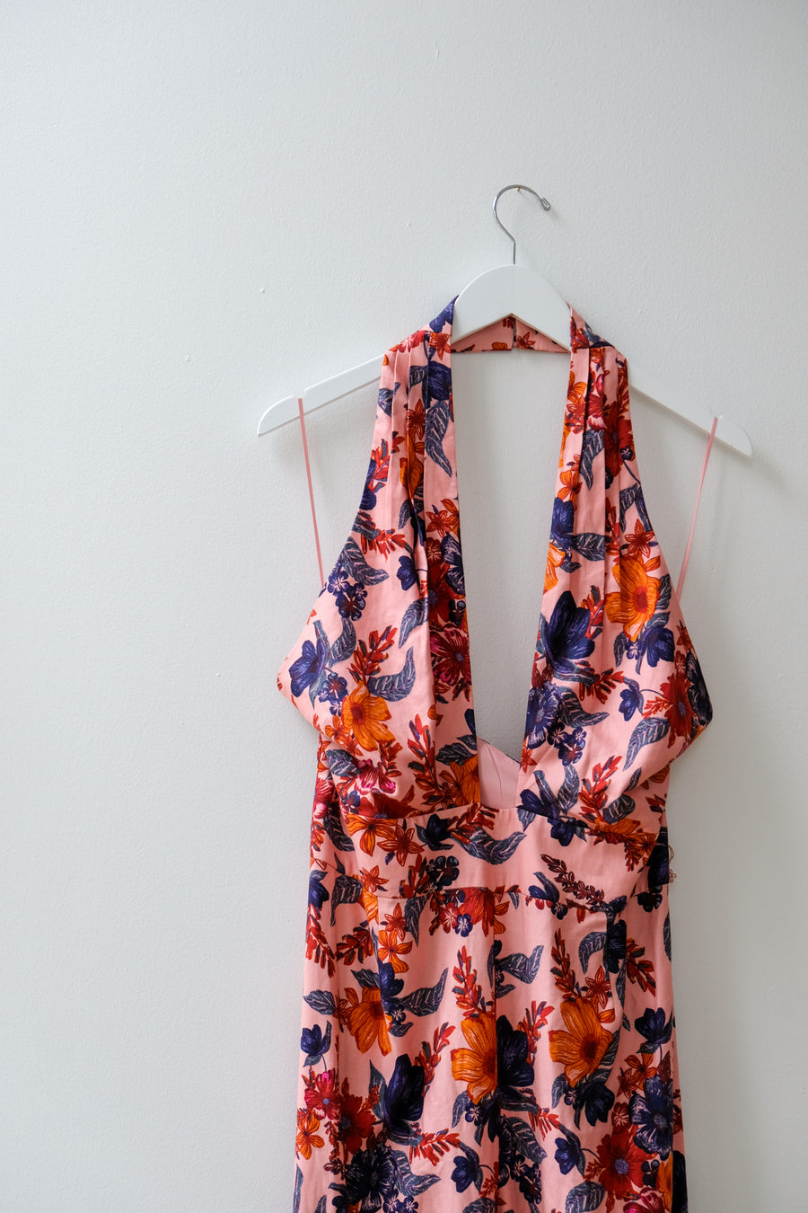 Luna Floral Haltar Jumpsuit, Size Extra-Large