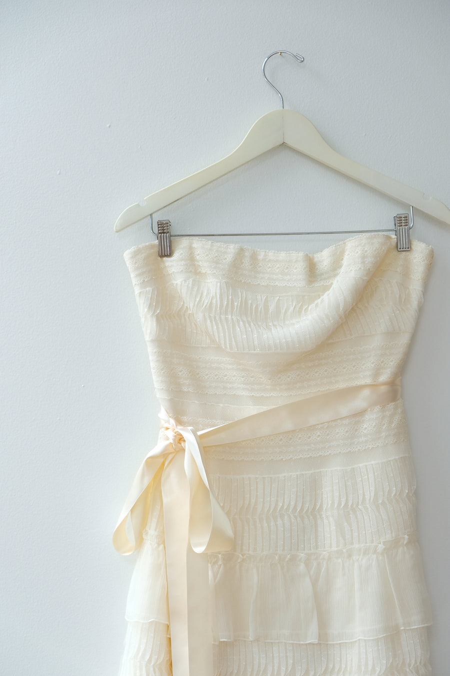 BCBG Vintage Lace and Feather Dress, Size Small