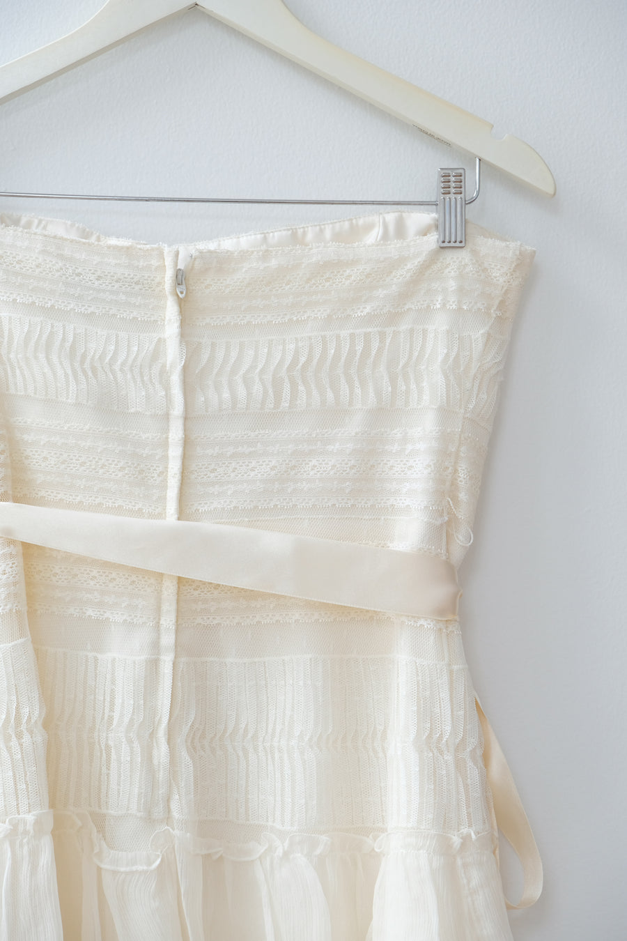 BCBG Vintage Lace and Feather Dress, Size Small