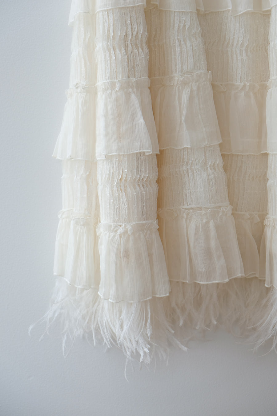 BCBG Vintage Lace and Feather Dress, Size Small