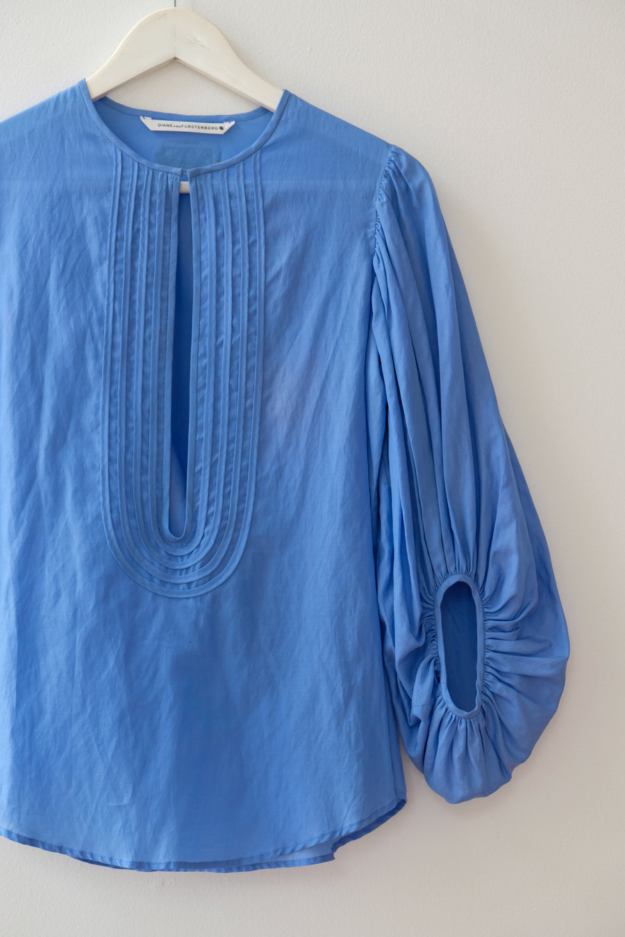 DVF Vintage Blue Blouse, Size Small