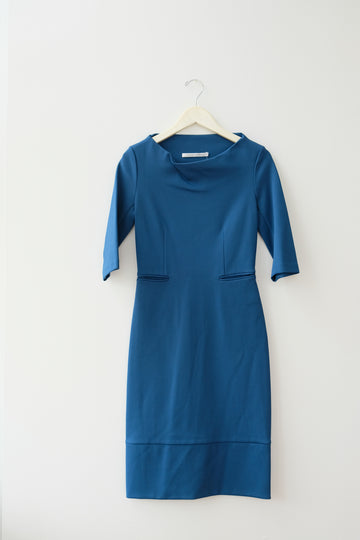 DVF Blue Suiting Dress, Size 4