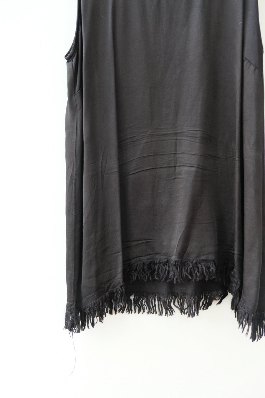 Tina + Jo Black Fringe Tank, Size Medium