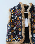 Antik Batik Vest with Fur, Size Small