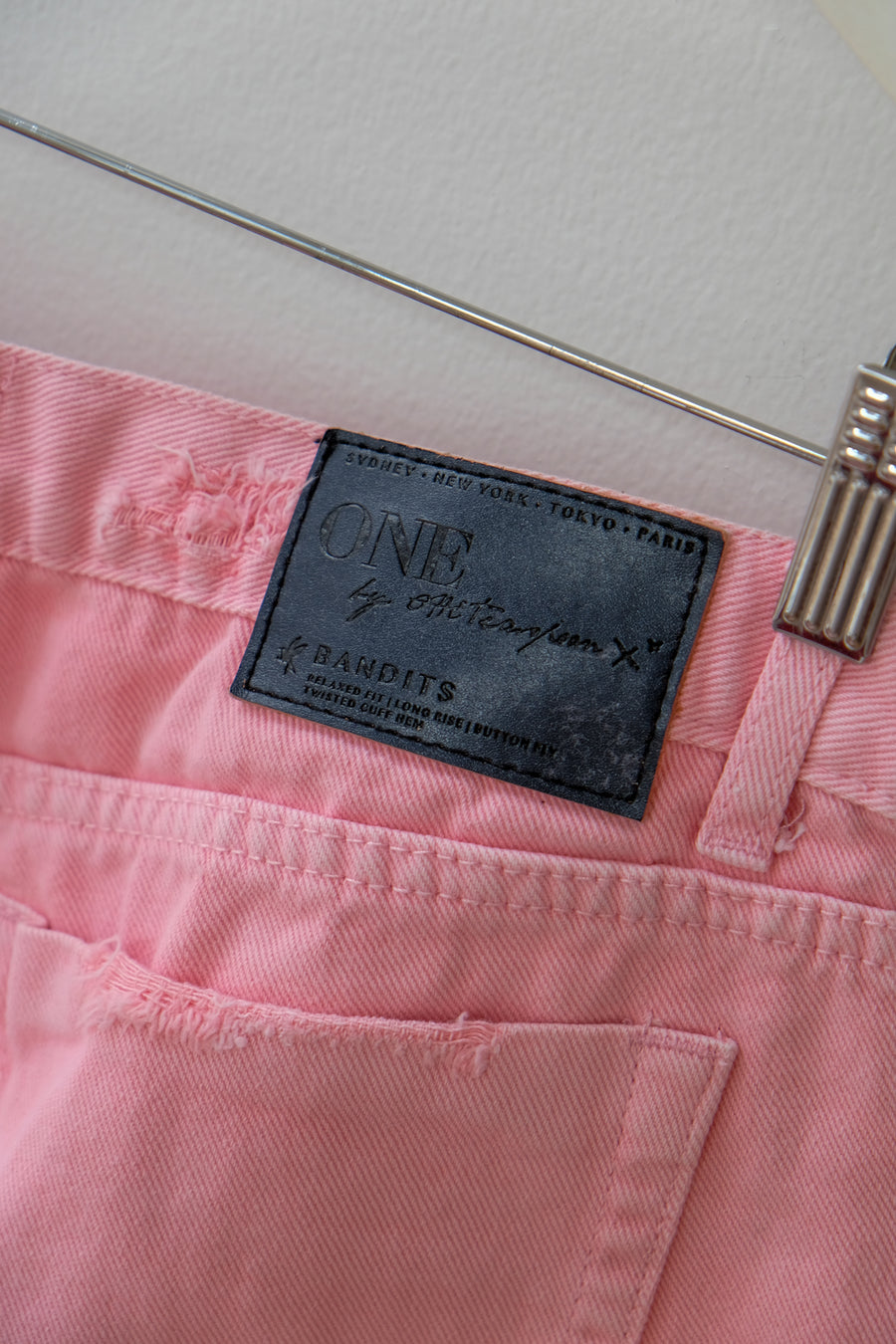 One Teaspoon Pink Denim Shorts, Size 28