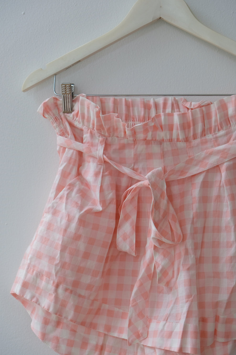 For Love & Lemons Gingham Shorts, Size Medium