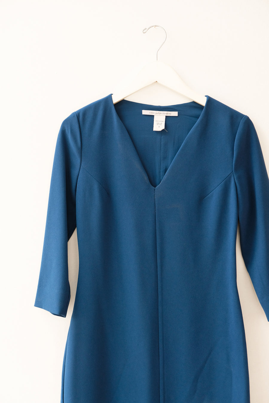 DVF Vintage Crepe Chiffon Blue Dress