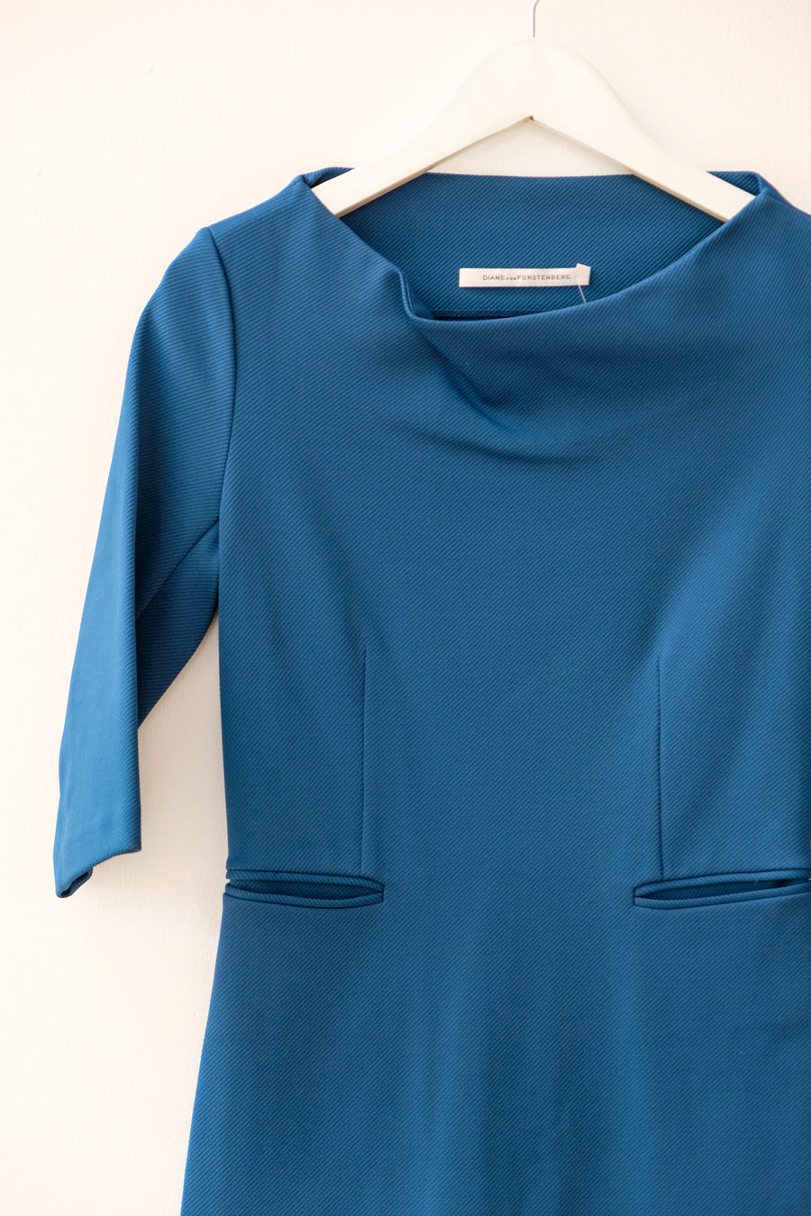 DVF Blue Suiting Dress, Size 4