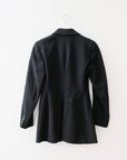 Vintage Black Wool Blazer, Size Small
