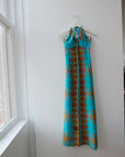 Vintage Silk Maxi Dress, Size 2