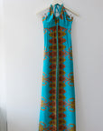 Vintage Silk Maxi Dress, Size 2