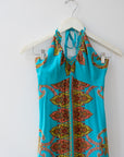 Vintage Silk Maxi Dress, Size 2