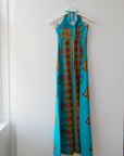 Vintage Silk Maxi Dress, Size 2