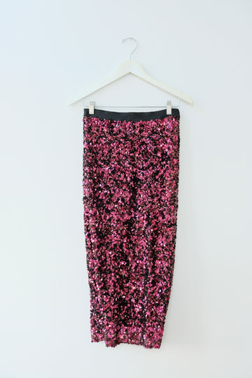 Rebecca Taylor Sequin Midi Skirt, Size Medium