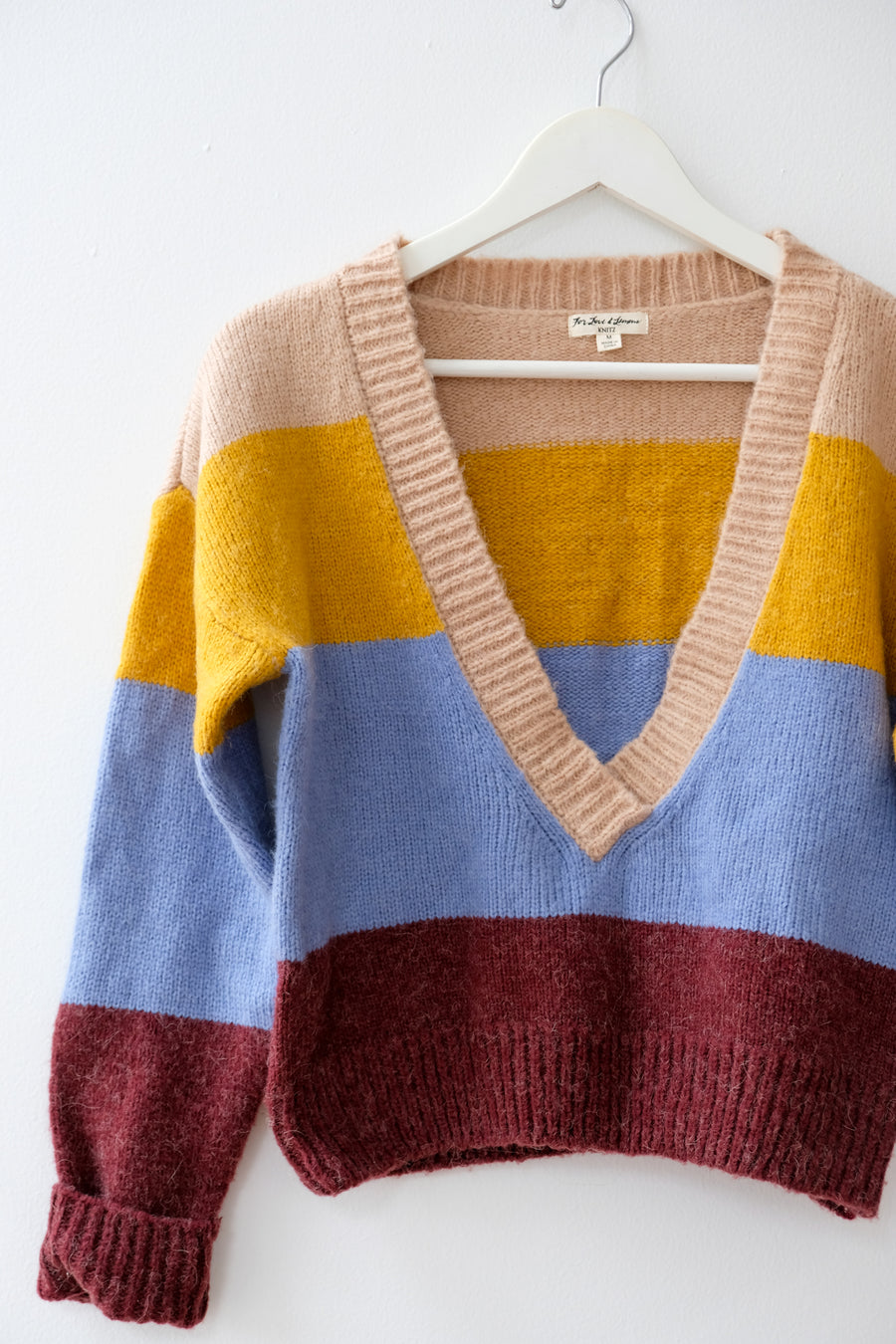 For Love & Lemons V-Neck Sweater, Size Medium