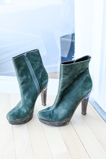 DVF Dark Green Boots, US 9