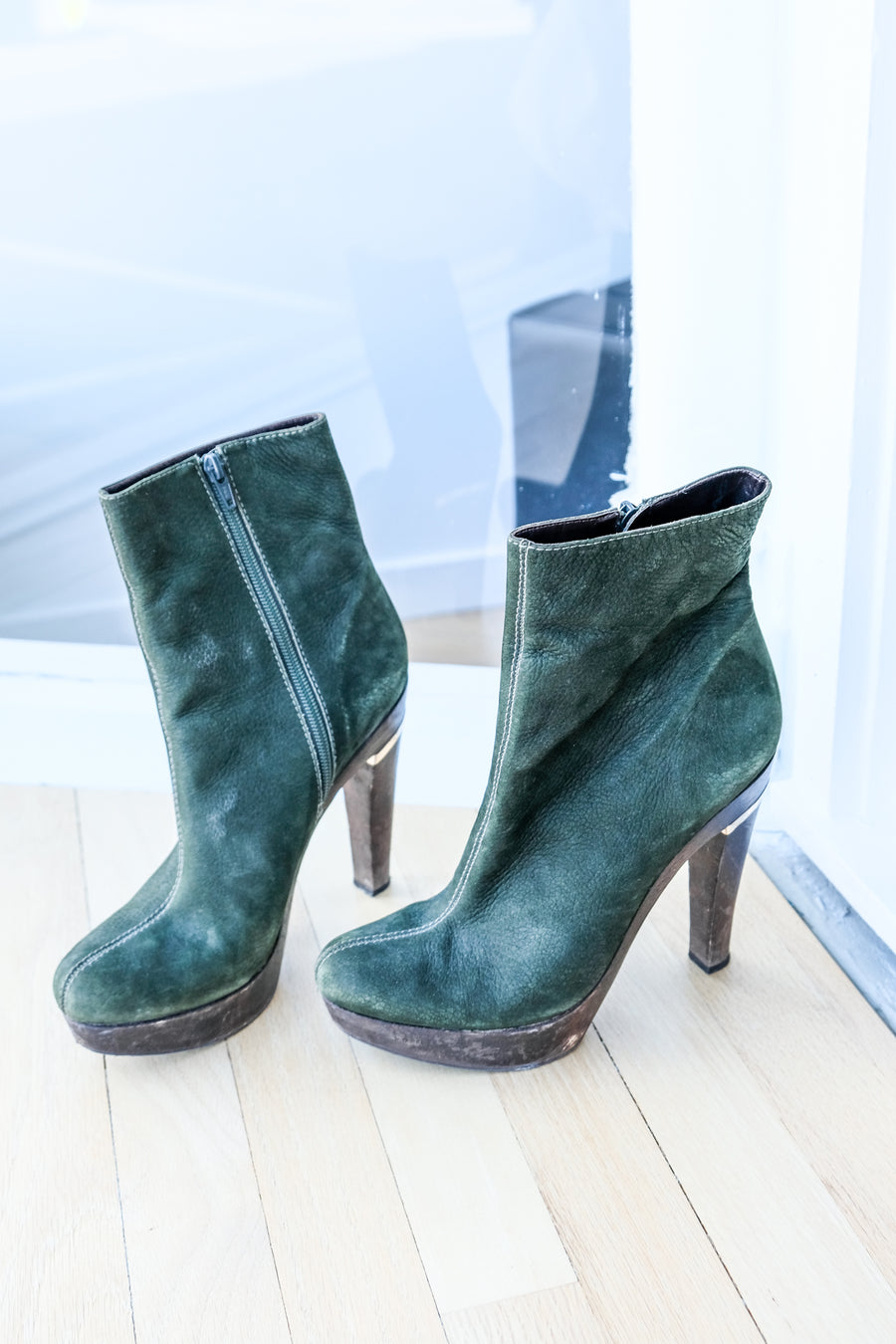 DVF Dark Green Boots, US 9