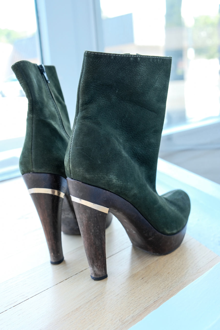 DVF Dark Green Boots, US 9