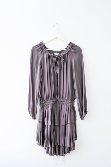 LoveShackFancy Popover Dress in Grey, Size Medium