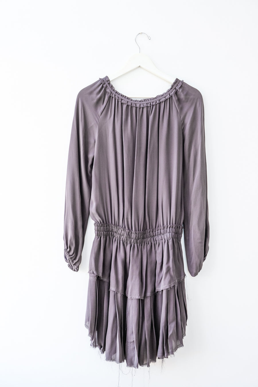 LoveShackFancy Popover Dress in Grey, Size Medium