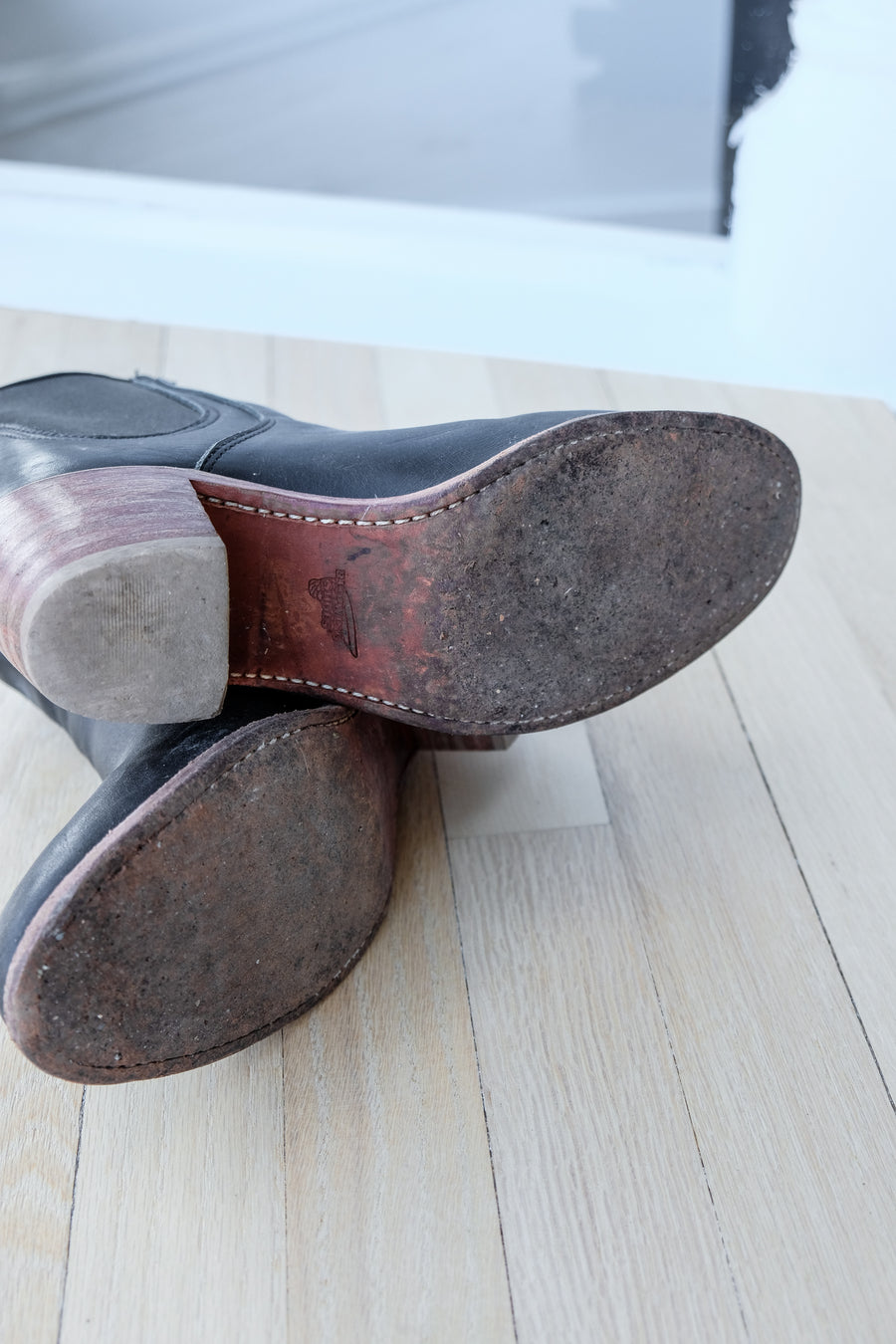 Redwing Black Leather Boots, Size 9