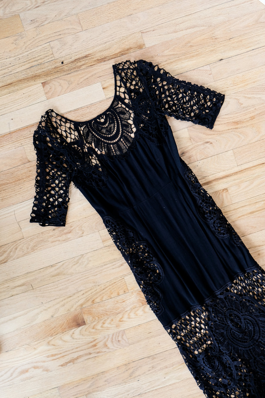 For Love & Lemons Black Lace Dress, Medium