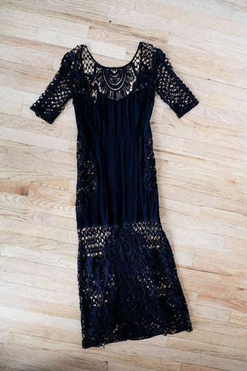 For Love & Lemons Black Lace Dress, Medium