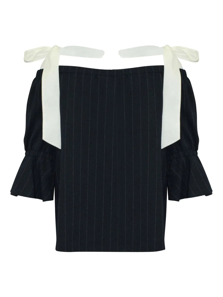 Ganni Navy Top, Size Medium