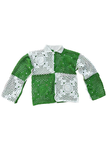 Knit Polo in Granny Square Green