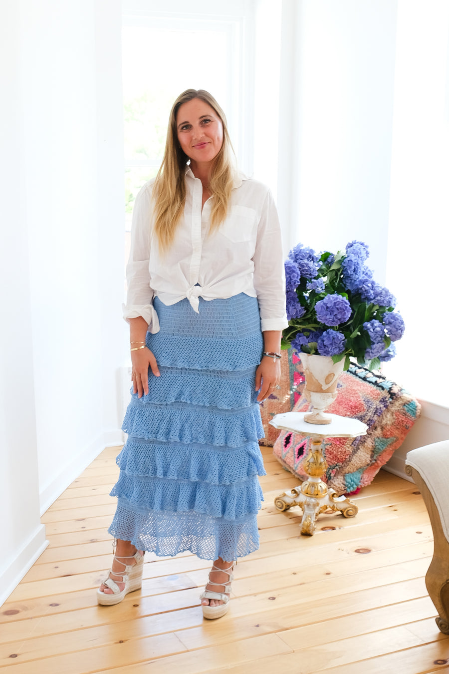 Alexis Maxi Skirt in Periwinkle