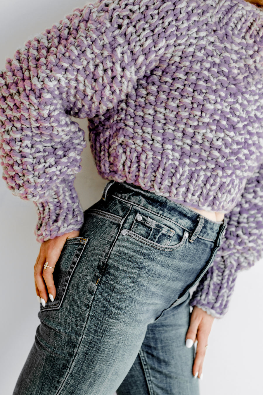Lilac Wool Crop Sweater - Lex & Lynne