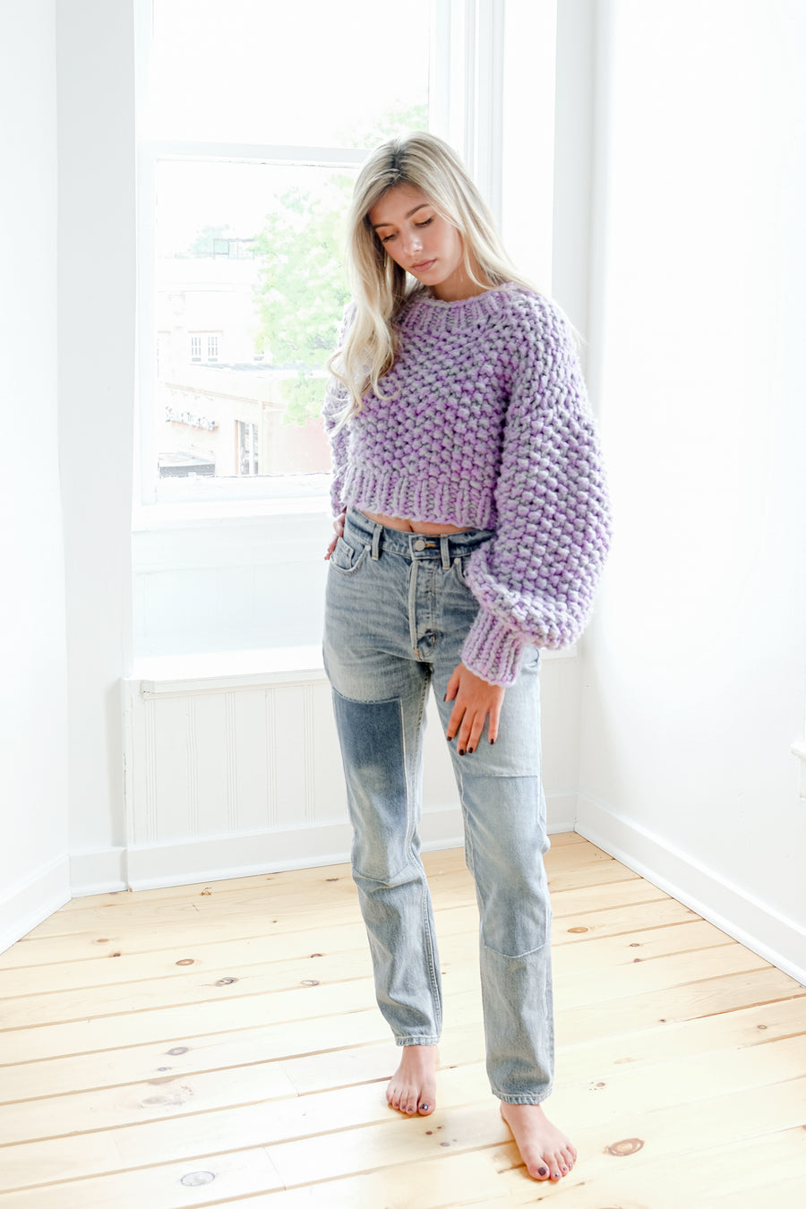 Lilac Crop Sweater