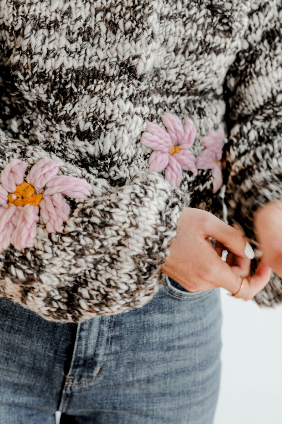 Pepper Floral in Pink 100% Sustainable Sweater - Lex & Lynne