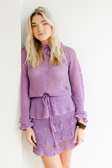Lindsay Mini Skirt in Purple